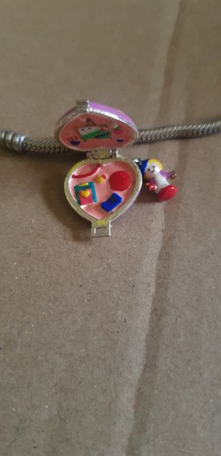 Polvera charm polly pocket en plata