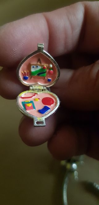 Polvera charm polly pocket en plata