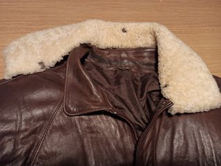 Cazadora piel marrón hombre 