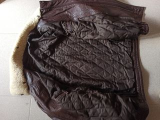 Cazadora piel marrón hombre 