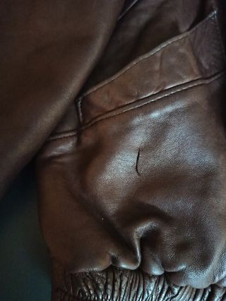 Cazadora piel marrón hombre 