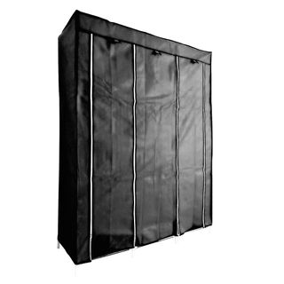 Armario Vestidor Negro Tela Puertas 170x130 NUEVO