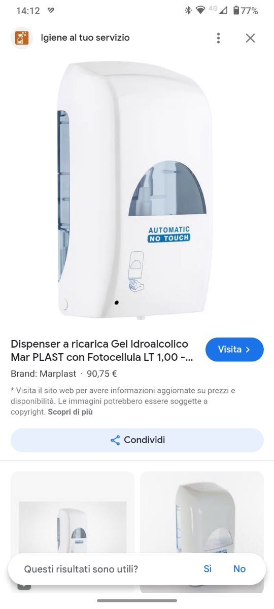 Dispenser gel con fotocellula