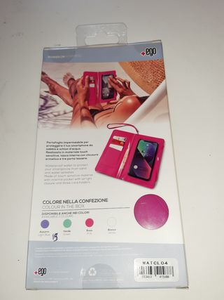 Portafoglio fucsia cellulare e carte