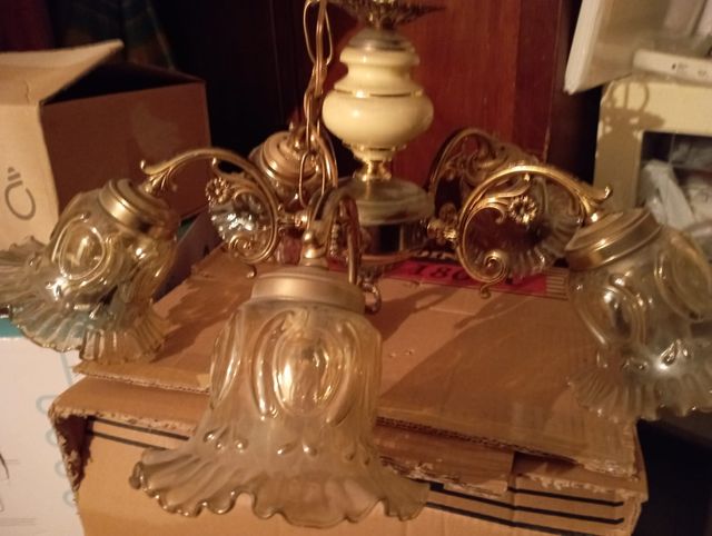 Lampara techo bronce.ceramica