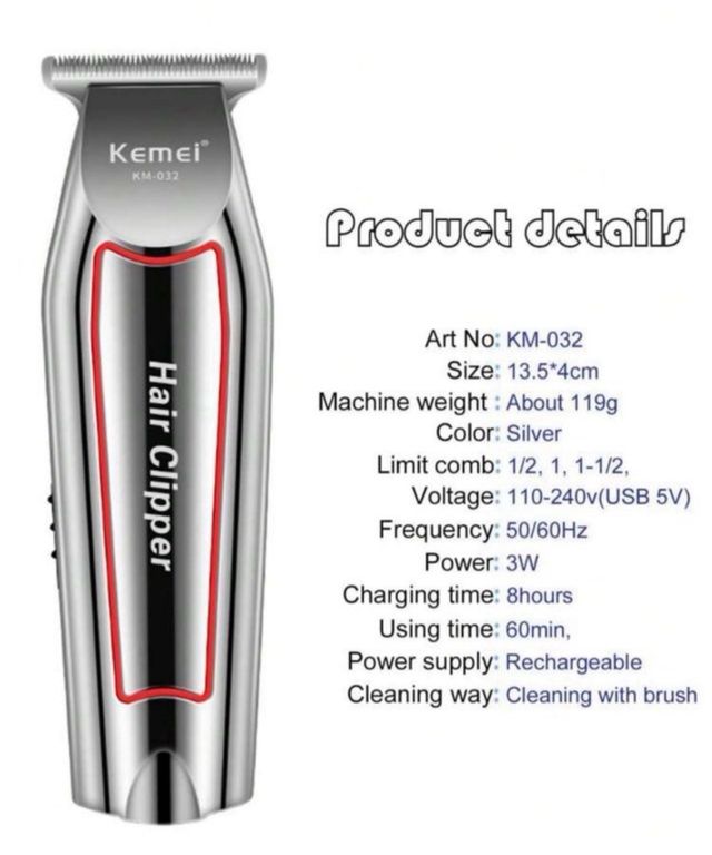 Cortadora de pelo eléctrica de marca Kemei KM-032