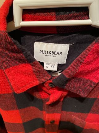 Camisa cuadros roja - Pull & Bear
