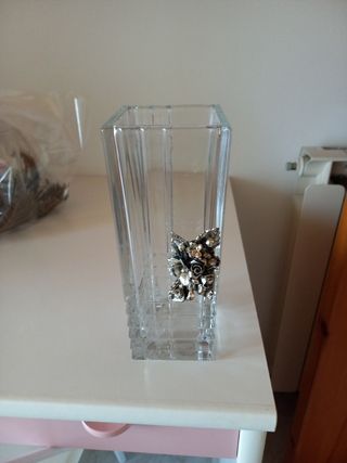 Vaso in vetro e argento