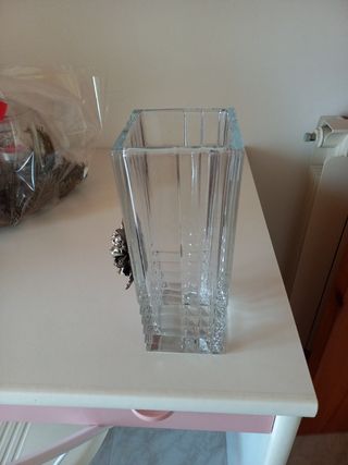 Vaso in vetro e argento