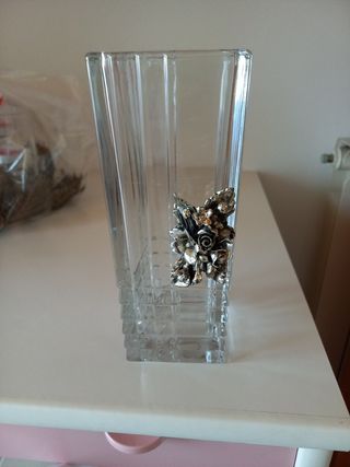 Vaso in vetro e argento