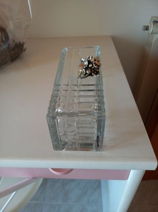 Vaso in vetro e argento
