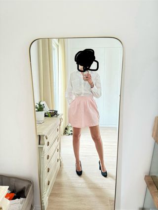 Falda vuelo rosa Stradivarius