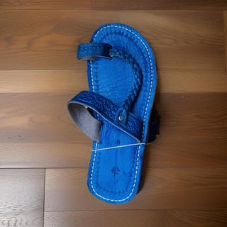 Sandalias de Piel Color Azul Talla 37 hasta la 44