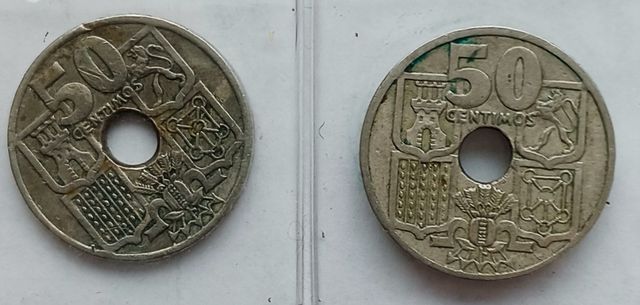 5 Monedas 50 céntimos España 