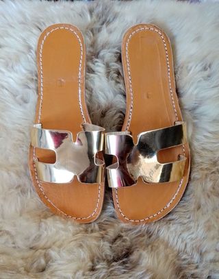 Sandalias de piel dorado Talla 37 hasta la 41