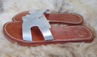 Sandalias de piel plata Talla 37 hasta la 41
