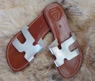 Sandalias de piel plata Talla 37 hasta la 41
