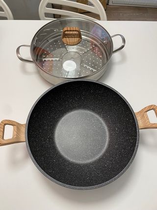 Padella con vaporiera