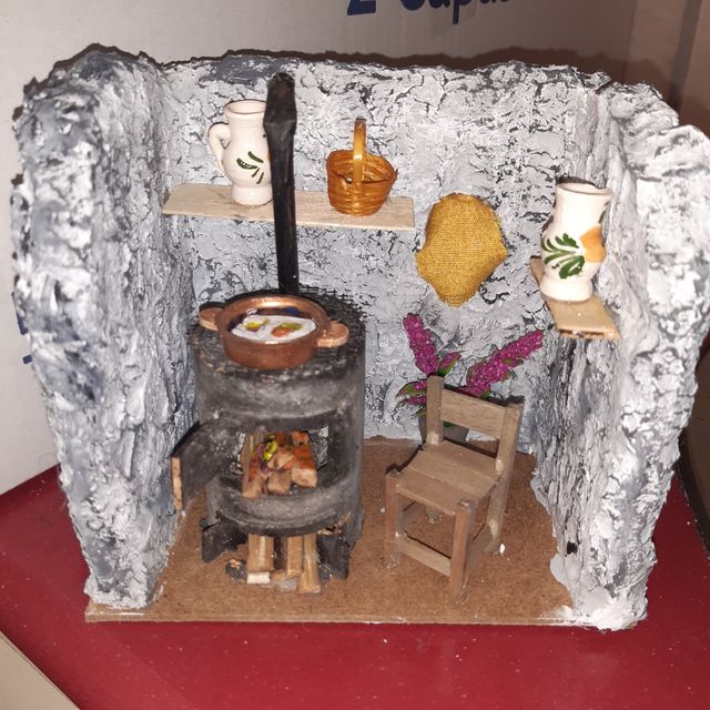 Complemento de Belén. Cocina con estufa
