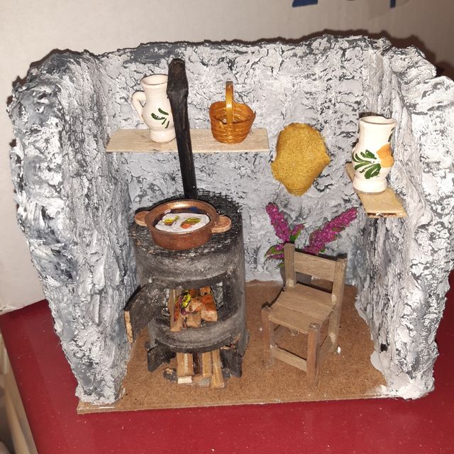 Complemento de Belén. Cocina con estufa