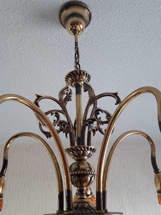 Lámpara Bronce tulipas cristal