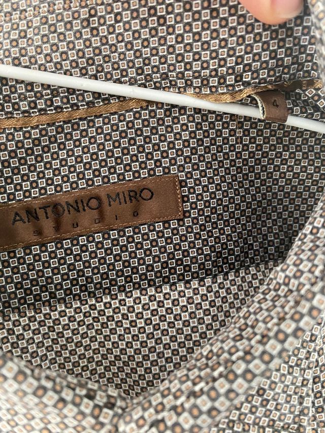 Camisa de cuadros marrón Antonio Miró talla L