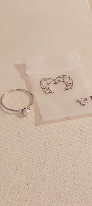 Anillo finito Plata de Ley y perla