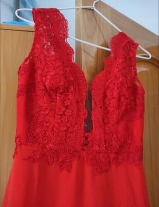 Vestido ceremonia rojo 