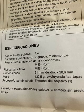 Teleobjetivo Sony VCL-1446C