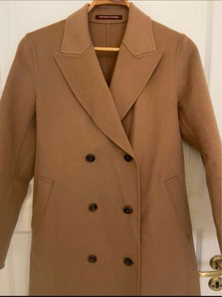 Abrigo de lana y cashmere camel 