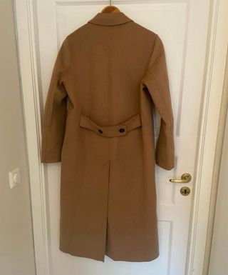 Abrigo de lana y cashmere camel 