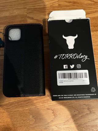 Funda Iphone 11 y Xr Torro piel Negra