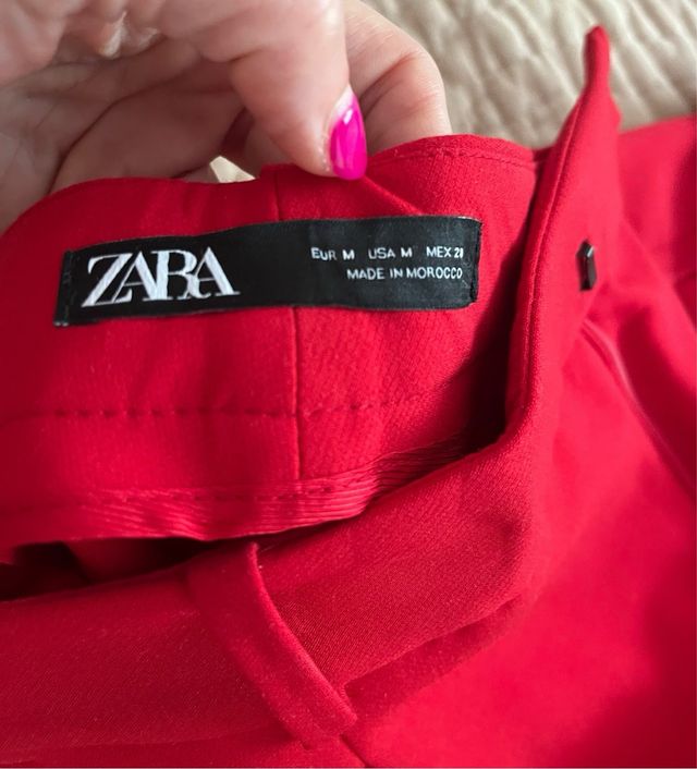 Pantalón pinzas M rojo