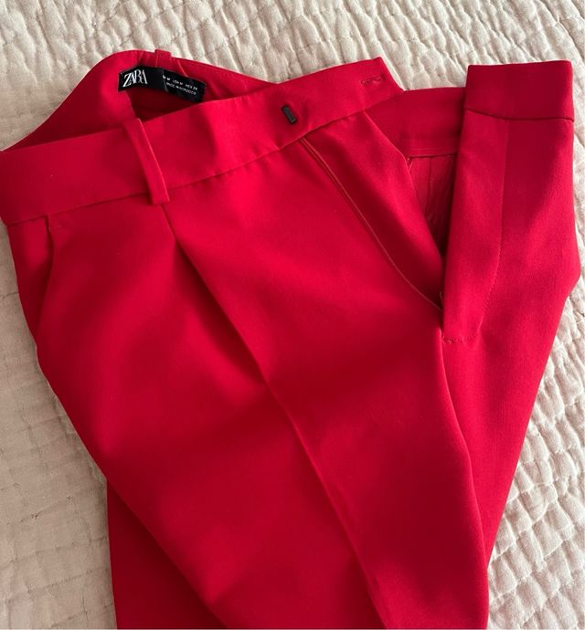 Pantalón pinzas M rojo