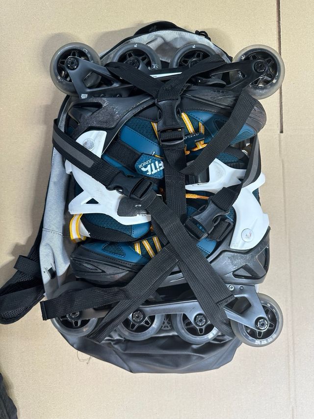 patines linea +mochila impermeable