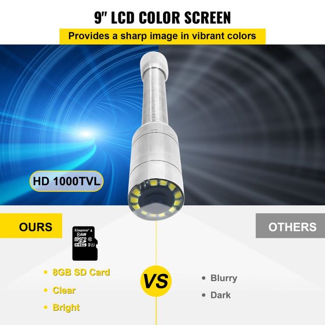 20M 9" Telecamera d'Ispezione Moracle Telecamera d