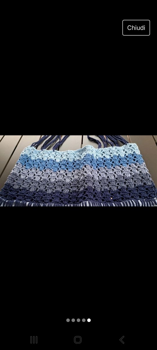 Shopper tessuto e uncinetto 