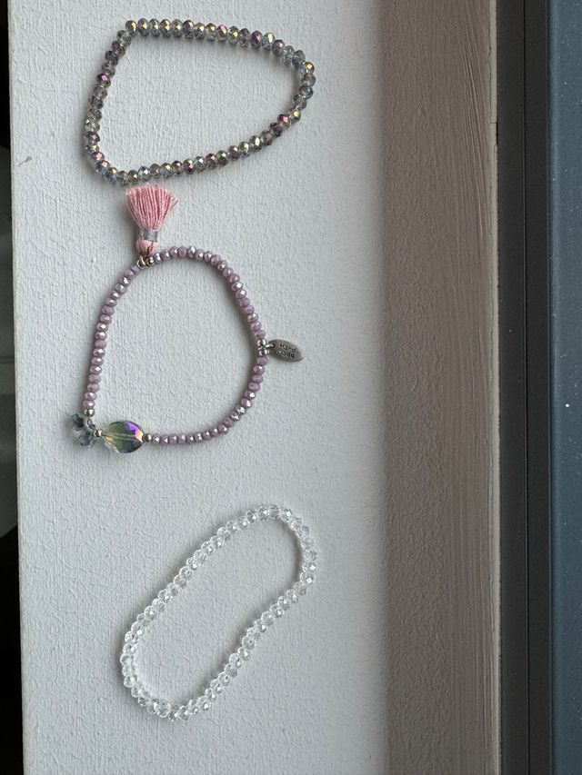 Set 3 braccialetti cristalli
