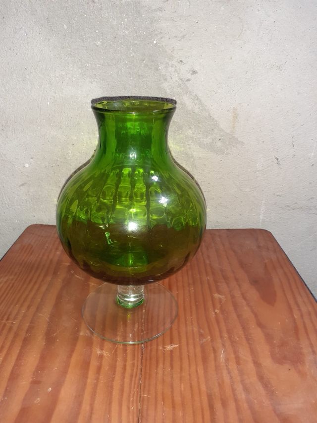 bonito recipiente d cristal bonito verde.ver fotos