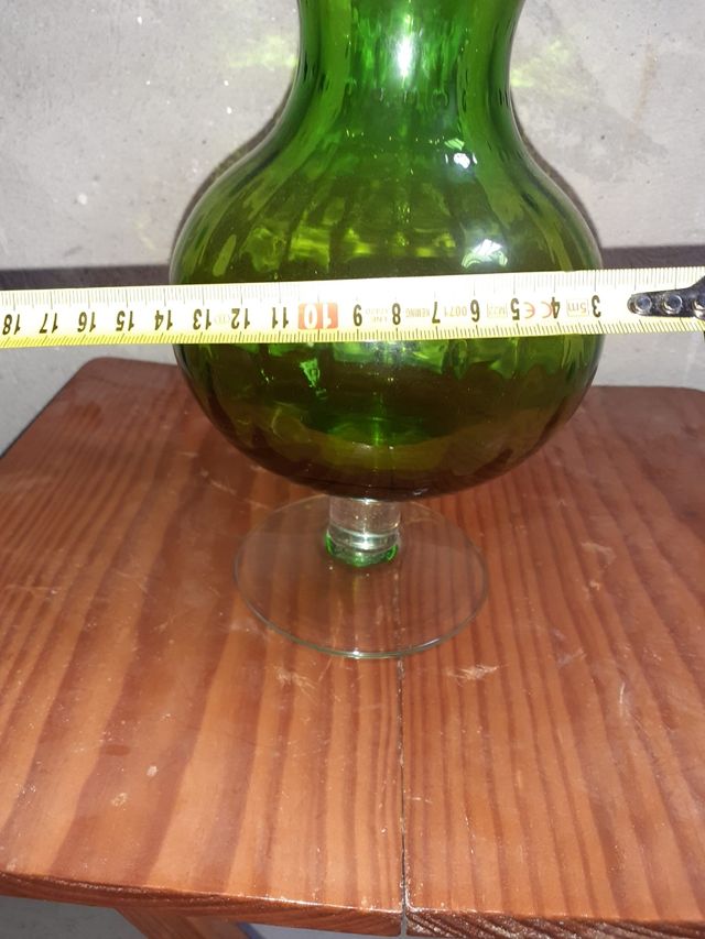 bonito recipiente d cristal bonito verde.ver fotos
