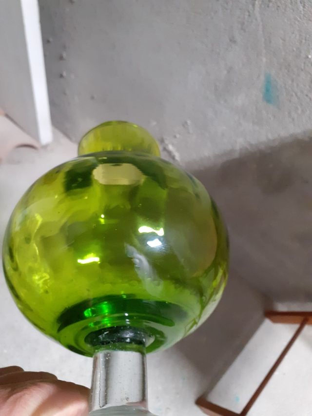 bonito recipiente d cristal bonito verde.ver fotos