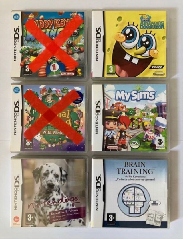 Lote 5 CAJAS de juegos Nintendo DS