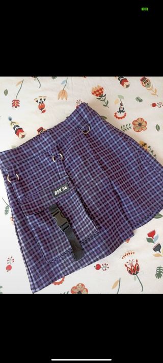 Skort de cuadros Bershka 💜