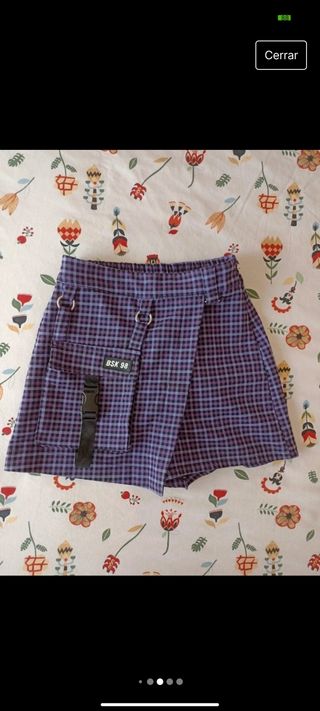Skort de cuadros Bershka 💜