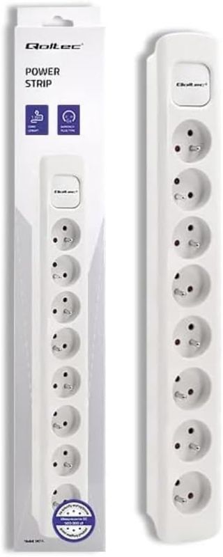 QOLTEC 50280 Multipresa 8 PRESE 1,8 M Bianco