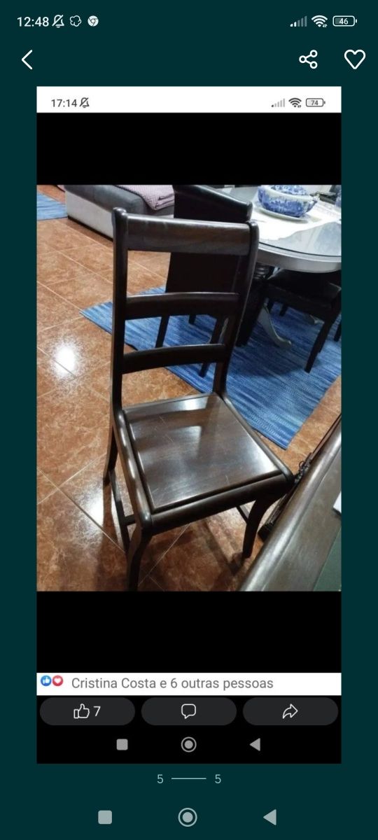 Secretária de carvalho maciça com