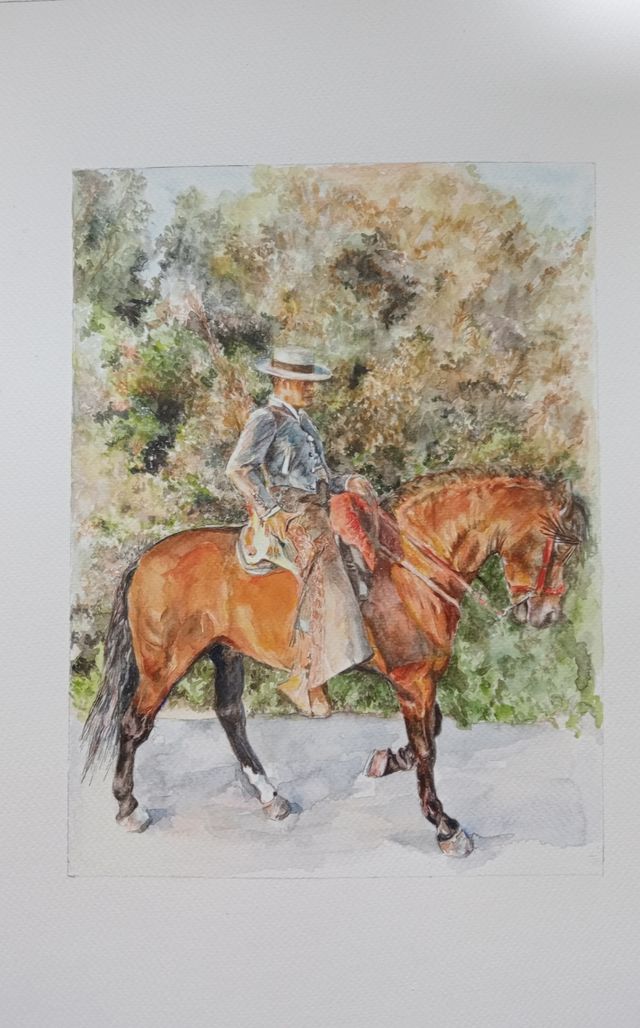 Acuarela "En el Rocío"