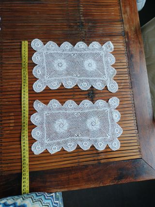 Due centrotavola uncinetto vintage n