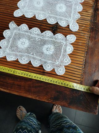 Due centrotavola uncinetto vintage n