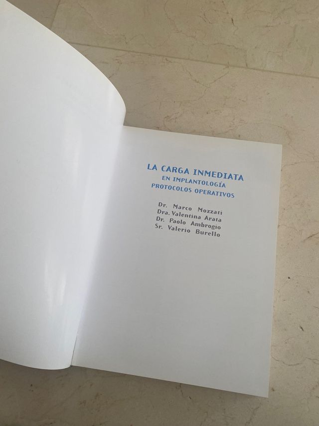 Libro la carga inmediata en implantología Mozzati
